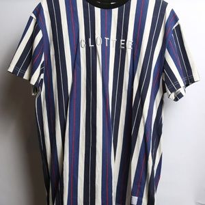 PURPLE AND BLACK STRIPE CLOTTEE T-SHIRT